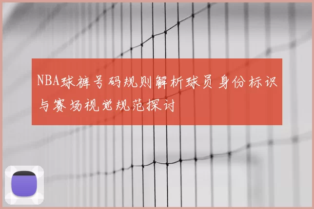 NBA球裤号码规则解析球员身份标识与赛场视觉规范探讨